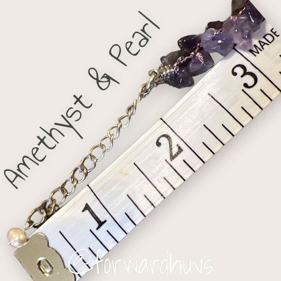 Amethyst Chip and Pearl Necklace - Picture 7 of 8